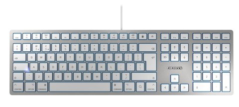 CHERRY KC 6000 SLIM FOR MAC klawiatura USB QWERTY British English Srebrny CHERRY