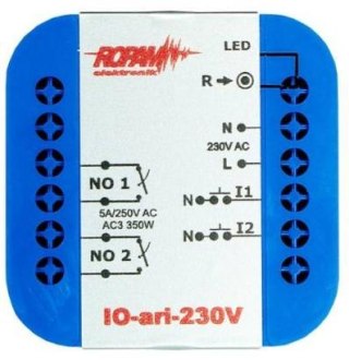 ROPAM IO-ari-230V bezprzewodowy, douszkowy, dwukanałowy sterownik 230VAC, 2xNO, 2xIN (N). ROPAM