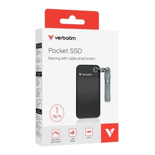 Verbatim Pocket SSD 1 TB USB Type-C 3.2 Gen 2 (3.1 Gen 2) Czarny, Szary Verbatim