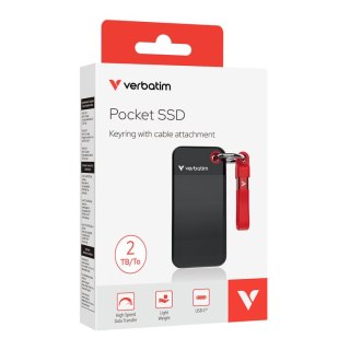 Verbatim Pocket SSD 2 TB USB Type-C 3.2 Gen 2 (3.1 Gen 2) Czarny, Czerwony Verbatim