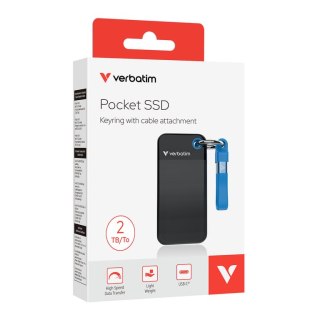 Verbatim Pocket SSD 2 TB USB Type-C 3.2 Gen 2 (3.1 Gen 2) Czarny, Niebieski Verbatim