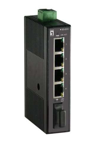 LevelOne IES-0510 łącza sieciowe Nie zarządzany Fast Ethernet (10/100) Czarny LevelOne