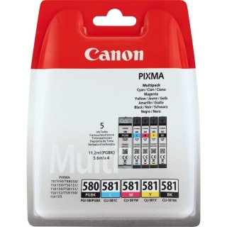 Canon PGI-580/CL-581 nabój z tuszem 5 szt. Oryginalny Standardowa wydajność Czarny, Cyjan, Purpurowy, Żółty Canon