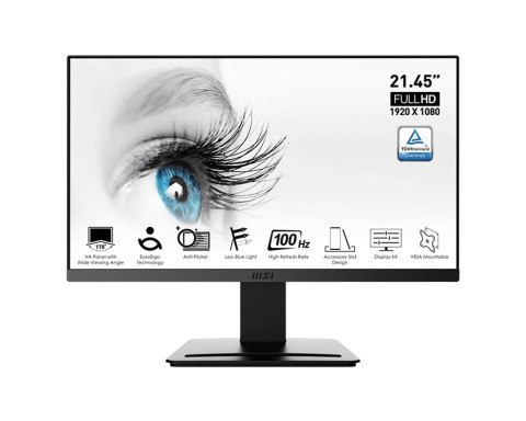 MSI Pro MP223 monitor komputerowy 54,5 cm (21.4") 1920 x 1080 px Full HD LED Czarny MSI