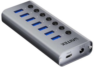 Unitek Hub USB A 3.0 7w1, 5Gbps z przełącznikami portów UNITEK