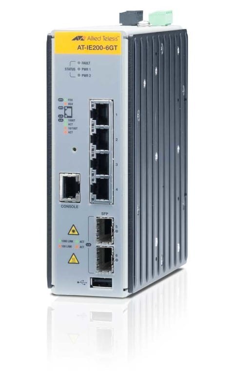 Allied Telesis AT-IE200-6GT Zarządzany L2 Gigabit Ethernet (10/100/1000) Czarny Allied Telesis