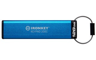 Kingston Technology IronKey Keypad 200 pamięć USB 128 GB USB Type-C 3.2 Gen 1 (3.1 Gen 1) Niebieski Kingston Technology