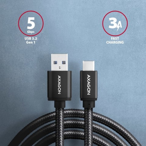 Axagon BUCM3-AM20AB kabel USB USB 3.2 Gen 1 (3.1 Gen 1) 2 m USB C USB A Czarny Axagon