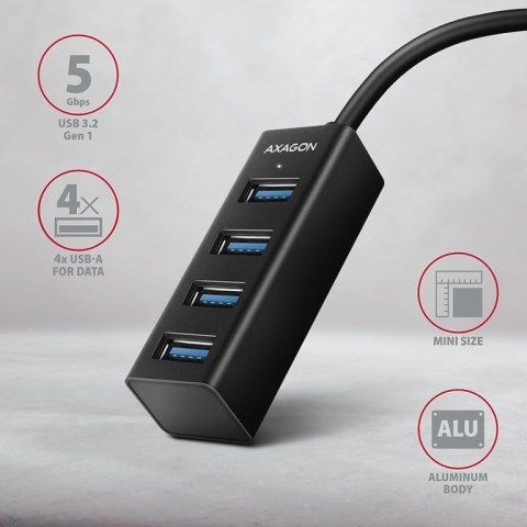 Axagon HUE-M1AL huby i koncentratory USB 3.2 Gen 1 (3.1 Gen 1) Type-A 5000 Mbit/s Czarny Axagon