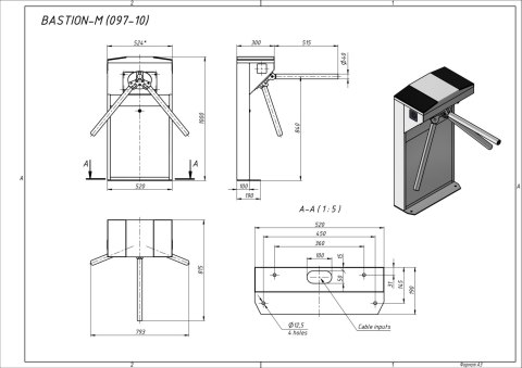 Bramka CARTPOLAND Bastion CP A_czytnik TX-200x2_platforma CARTPOLAND