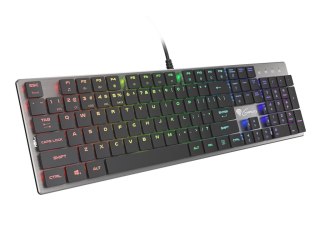 GENESIS Thor 420 RGB klawiatura Gaming USB QWERTY Amerykański międzynarodowy Srebrny GENESIS