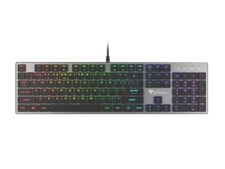 GENESIS Thor 420 RGB klawiatura Gaming USB QWERTY Amerykański międzynarodowy Srebrny GENESIS