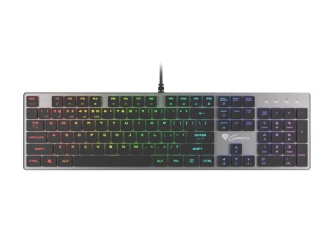 GENESIS Thor 420 RGB klawiatura Gaming USB QWERTY Amerykański międzynarodowy Srebrny GENESIS