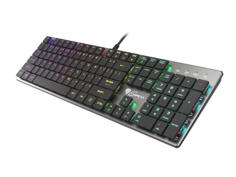 GENESIS Thor 420 RGB klawiatura Gaming USB QWERTY Amerykański międzynarodowy Srebrny GENESIS