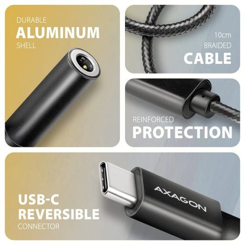 Axagon ADA-HC kabel audio 0,1 m 3.5mm USB Type-C Czarny Axagon