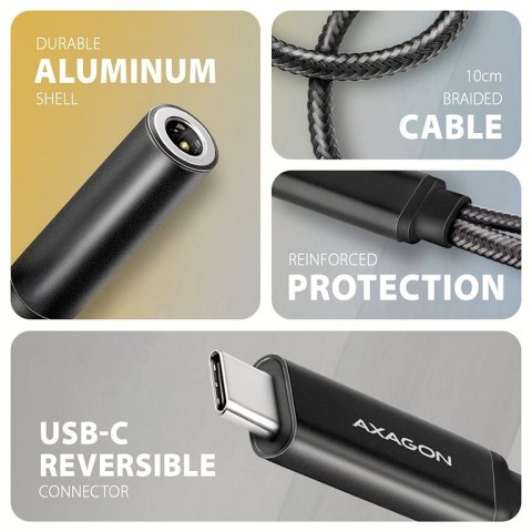 Axagon ADA-HCPD kabel audio 0,1 m USB-C, 3.5 mm USB-C Czarny Axagon