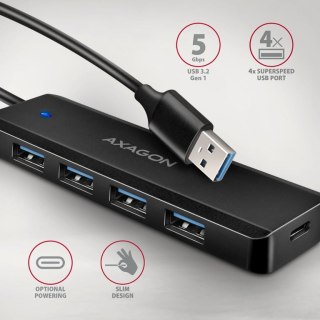 Axagon HUE-C1A huby i koncentratory USB 3.2 Gen 1 (3.1 Gen 1) Type-A 5000 Mbit/s Czarny Axagon