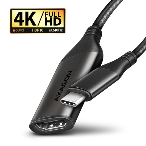 Axagon RVC-HI2M adapter kablowy 0,25 m USB Type-C HDMI Czarny Axagon