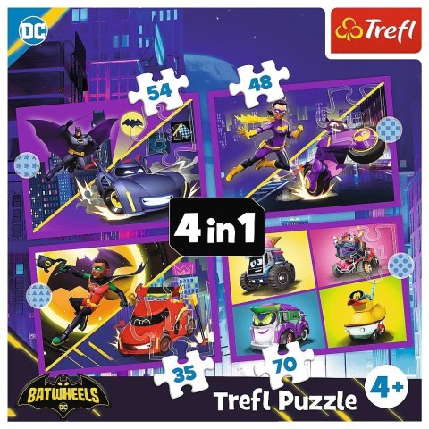 Trefl Puzzle 4w1 Batwheels, Poznaj Batwheels