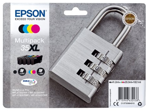 Epson Padlock C13T35964010 nabój z tuszem 1 szt. Oryginalny Wysoka (XL) wydajność Czarny, Cyjan, Purpurowy, Żółty Epson