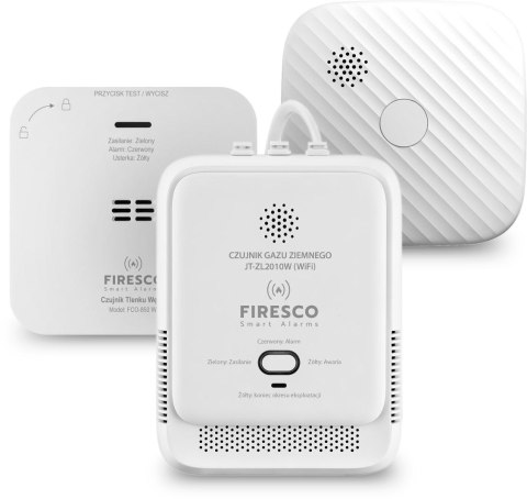 Zestaw czujników WIFI FIRESCO czujnik czadu+czujnik dymu+czujnik gazu FIRESCO
