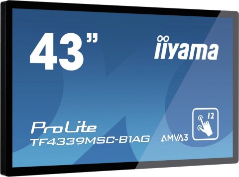 Iiyama ProLite TF4339MSC-B1AG monitor komputerowy 109,2 cm (43") 1920 x 1080 px Full HD LED Ekran dotykowy Przeznaczony dla wiel Iiyama