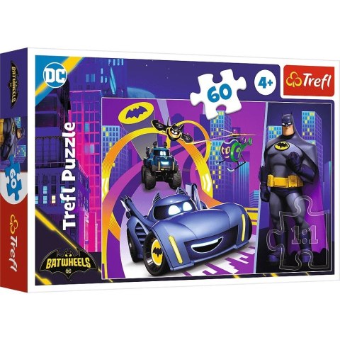 Trefl Puzzle 60 elementów Batman i jego pojazdy