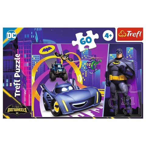 Trefl Puzzle 60 elementów Batman i jego pojazdy