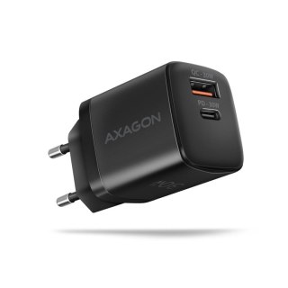 Axagon ACU-PQ30 Ladegerät QC3.0, 4.0/AFC/FCP/PPS/Apple+ PD USB-C, 30W - schwarz - Kompaktes Ladegerät - 1x USB-C und 1x USB-A Te Axagon