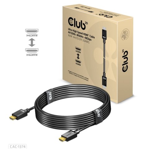 CLUB3D CAC-1374 kabel HDMI 4 m HDMI Typu A (Standard) Czarny CLUB3D