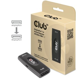 CLUB3D DP 1.4 4K120HZ HDR ACTIVE REPEATER F/F displayport Czarny CLUB3D