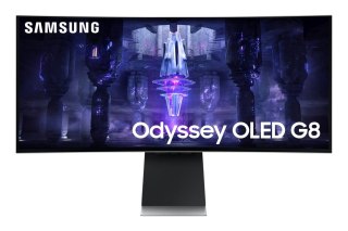 Samsung G85SB monitor komputerowy 86,4 cm (34") 3440 x 1440 px UltraWide Quad HD OLED Srebrny Samsung