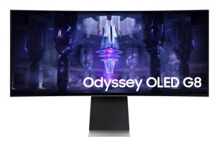 Samsung G85SB monitor komputerowy 86,4 cm (34") 3440 x 1440 px UltraWide Quad HD OLED Srebrny Samsung