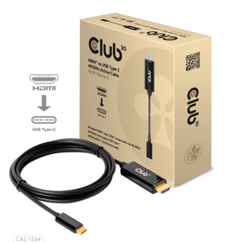 CLUB3D CAC-1334 adapter kablowy 1,8 m HDMI Typu A (Standard) USB Type-C CLUB3D