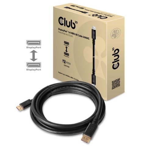 CLUB3D DisplayPort 1.4 HBR3 8K Cable M/M 4m /13.12ft CLUB3D