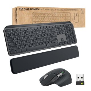 Logitech MX Keys combo for Business Gen 2 klawiatura Dołączona myszka RF Wireless + Bluetooth QWERTY Duński, Fiński, Skandynawia Logitech