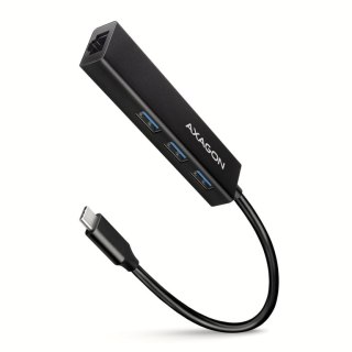 Axagon HMC-GL3A USB-C-Hub 3x USB-A Gbit-LAN schwarz USB 3.2 Gen 1 (3.1 Gen 1) Type-C 5000 Mbit/s Czarny Axagon