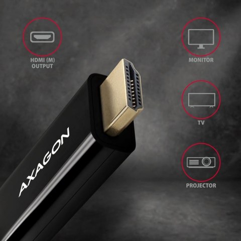 Axagon RVDM-HI14C2 Mini-DisplayPort zu HDMI Adapterkabel 4K/30 Hz 180 cm lang - Kabel - Digital/Display/Video 1,8 m Mini Display Axagon