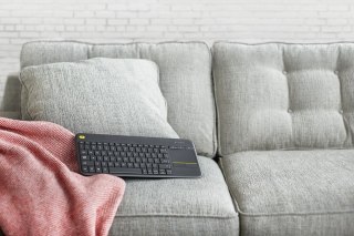 Logitech K400 Plus Tv klawiatura Dom RF Wireless QWERTY Hiszpański Czarny Logitech