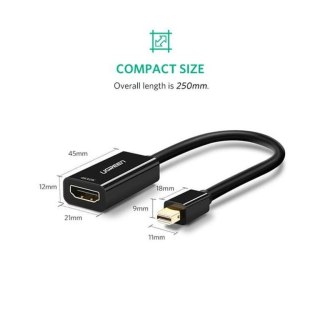 Ugreen 40360 adapter kablowy 0,25 m Mini DisplayPort HDMI Czarny Ugreen