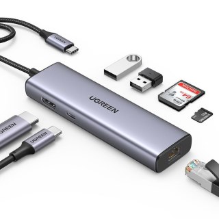 Ugreen USB-C to 2*USB3.0+HDMI+RJ 45+SD&TF+PD port Hub Ugreen