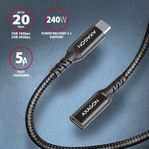 Axagon BUCM32-CF05AB kabel USB USB 3.2 Gen 2x2 0,5 m USB C Czarny Axagon