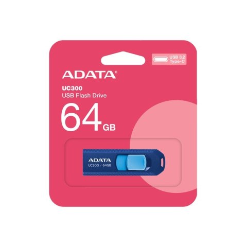 ADATA UC300 pamięć USB 64 GB USB Type-C 3.2 Gen 1 (3.1 Gen 1) Niebieski ADATA