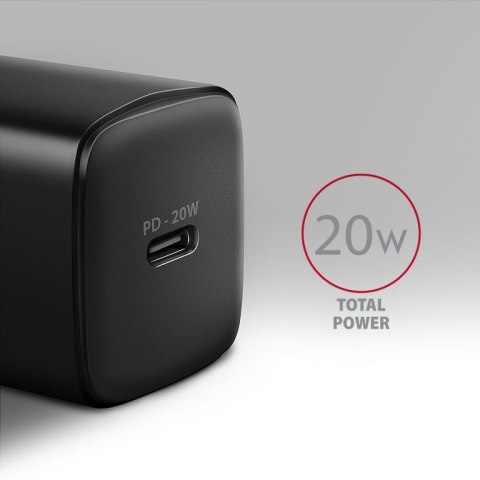 Axagon ACU-PD20 wall charger 1x QC3.0/AFC/FCP/PD type-C, 20W, black Telefon komórkowy, Smartfon, Smartwatch, Tablet, Uniwersalne Axagon