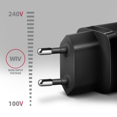 Axagon ACU-PD20 wall charger 1x QC3.0/AFC/FCP/PD type-C, 20W, black Telefon komórkowy, Smartfon, Smartwatch, Tablet, Uniwersalne Axagon