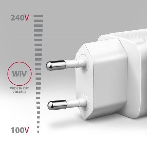 Axagon ACU-PD20W wall charger 1x QC3.0/AFC/FCP/PD type-C 20W white Telefon komórkowy, Smartfon, Smartwatch, Tablet, Uniwersalne, Axagon