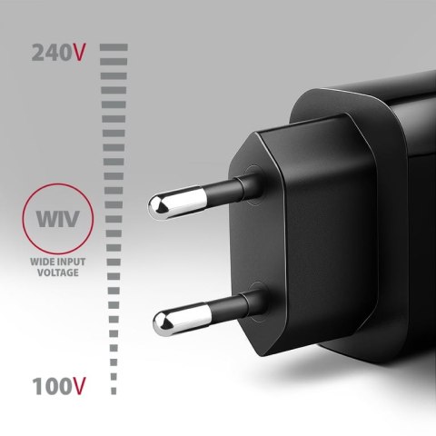 Axagon ACU-QC18 kroviklis jungiama tinkl QC 18W, 1x port USB-A, QC3.0/AFC/FCP/SMART Juoda Telefon komórkowy, Power bank, Smartfo Axagon