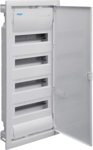 Rozdzielnica podtynkowa z drzwiami metalowymi, 4 rzędy, 48 modułów, IP30, HAGER Volta VU48NE HAGER