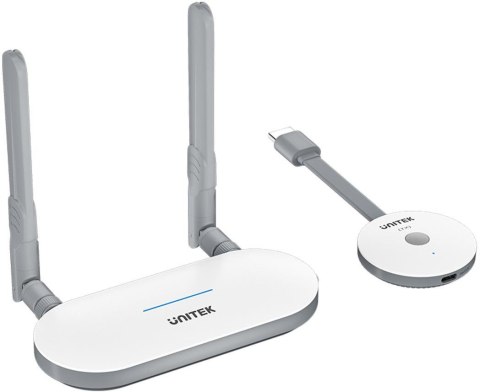 Unitek Bezprzewodowy nadajnik i odbiornik HDMI zasięg do 50m, biały UNITEK