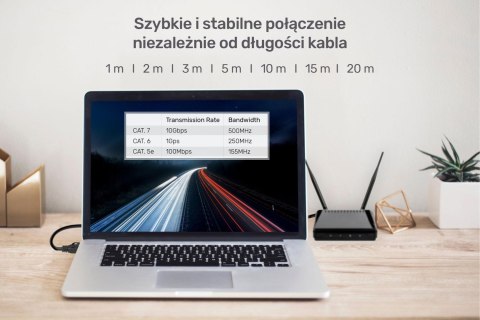 Unitek Kabel sieciowy płaski Ethernet Cat.7 5m UNITEK
